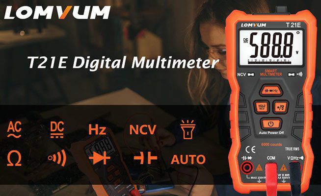 LOMVUM T21E   Digitalmultimeter für 12,34€ (statt 19€)