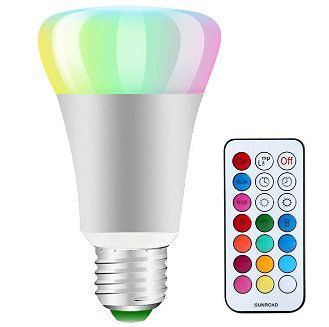 LED RGB Glühbirne (E27) mit Fernbedienung für 4,99€   Prime