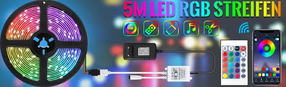 Ausverkauft! 5m LED Streifen mit APP Steuerung inkl. Fernbedienung, Adapter & Controller für 7,60€ – Prime