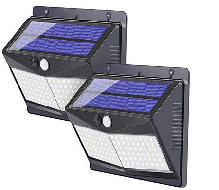 2er Pack: Solar Außenleuchte mit 108 LEDs & Bewegungsmelder für 14,79€ (statt 28€)