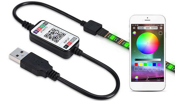 2m RGB LED Streifen mit Controller & App Anbindung für 7,99€   aus DE