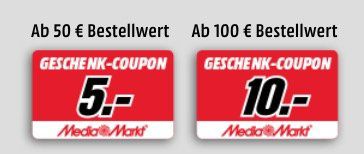 Media Markt: Abholung statt Versand und 5€, 10€ oder 20€ Coupon gratis bekommen (ab 50€/100€/200€)