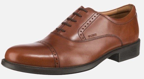 Geox Business Leder Schnürschuh in Braun für 43,34€ (statt 62€)