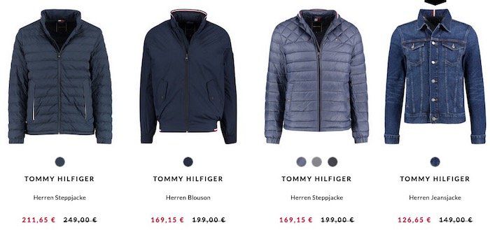 engelhorn: Tommy Hilfiger Jacken mit 15% Rabatt   z.B. Hilfiger Daunenweste für 135,15€ (vorher 159€)