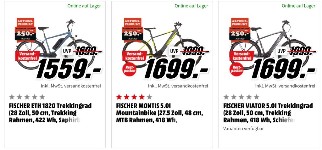 Media Markt E Bikes und Fahrradzubehör Sale   z.B. E Bike REX GRAVELER für 969€ + 100€ Gutschein (statt 1.019€)