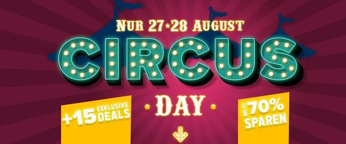 Travelcircus Circus Day mit Bestpreisen   z.B. Disneyland inkl. Hotel ab 79€ oder Slaghareb inkl. ÜN 29,75€