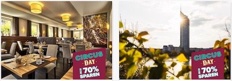 Travelcircus Circus Day mit Bestpreisen   z.B. Disneyland inkl. Hotel ab 79€ oder Slaghareb inkl. ÜN 29,75€