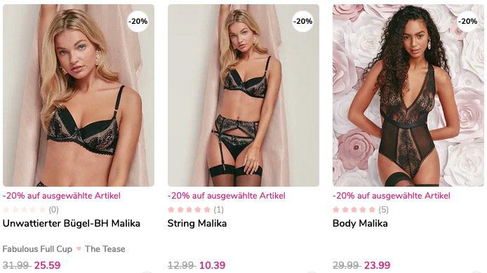 Hunkemöller: 20% Rabatt auf viele Artikel zum Weltfrauentag