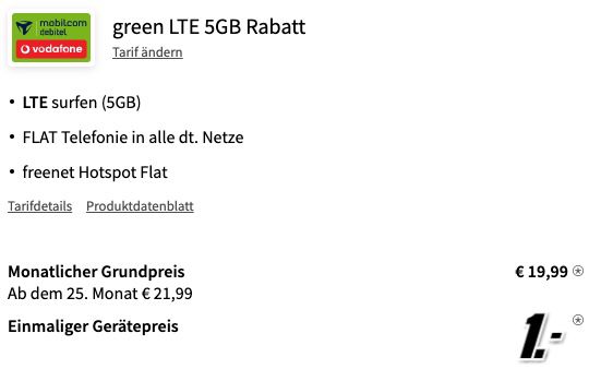 Samsung Galaxy Note 10 für 1€ + Vodafone Flat mit 10GB LTE für 19,99€ mtl.