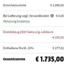 SAMSUNG QE65 The Frame mit 163 cm (65 Zoll) für 1.735€ (statt 1.839€)