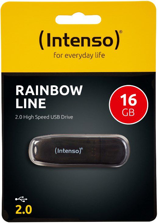 Intenso Rainbow Line 16 GB 2.0 USB Stick in Schwarz für 2,90€ (statt 6€)