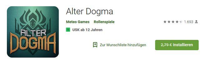 Android: Alter Dogma kostenlos (statt 2,79€)