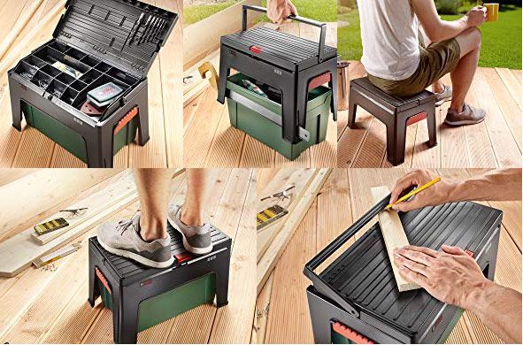 Bosch Step and Work   Werkzeugbox & Tritthocker in Einem für 26,99€ (statt 39€)