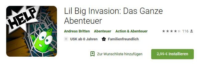 Android: Lil Big Invasion: Das Ganze Abenteuer gratis (statt 2,99€)