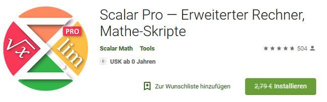 Android: Scalar Pro — Erweiterter Rechner, Mathe Skripte gratis (statt 2,79€)