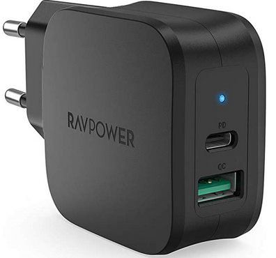 RAVPower USB C Ladegerät (18W) mit 2 Ports sowie PD & QC 3.0 für 11,99€ (statt 16€)