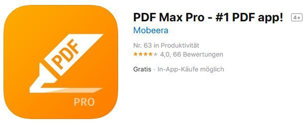 PDF Max Pro kostenlos (iOS) (statt 4,49€)