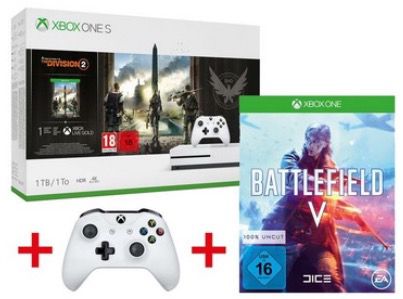 Xbox One S 1TB Tom Clancy’s: The Division 2 Bundle + 2. Controller + Battlefield V für 223,95€ (statt 291,88€)