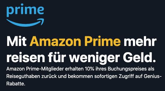 Booking.com: Reise für mind. 700€ buchen + 1 Jahr Amazon Prime gratis