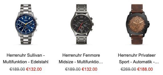 Fossil: bis zu 60% Rabatt auf Uhren oder Schmuck   z.B. Rhett Herren Chronograph für 111€