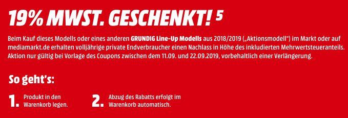 Media Markt: Grundig Fernseher ohne MwSt.   z.B. 65 Grundig GUB 9980 für 943€ (statt 1.075€) bis Mitternacht