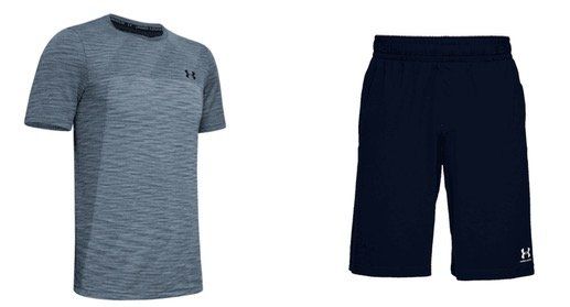 Under Armour Freizeit Sportoutfit 2 teilig (Trainingsshirt + Shorts) für 32,95€ (statt 64€)