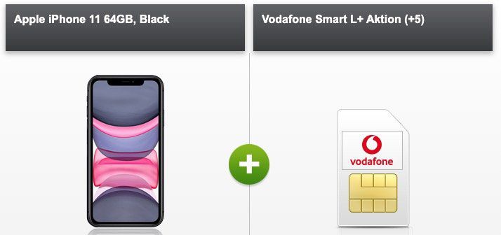 Apple iPhone 11 64GB für 149€ + Vodafone Flat mit 10GB LTE für 36,99€ mtl.