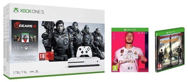 Xbox One S 1TB Gears 5 Bundle + Tom Clancys The Division 2 + FIFA 20 für 234€ (statt 370€)