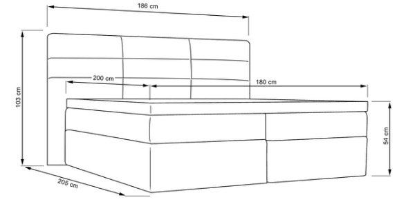 Boxspringbett Lisa 180x200cm inkl. Bonellfederkern Matraze und Topper nur 499€ (statt 699€)