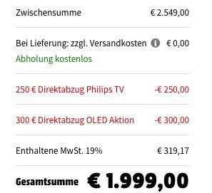 Philips 55OLED9134   55 Zoll OLED UHD Fernseher mit Dolby Atmos Soundbar für 1.999€ (statt 2.569€)