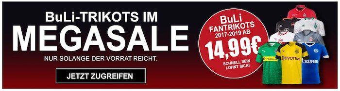 Bundesliga Trikots der Spielzeiten 2017 und 2018 schon ab 14,99€