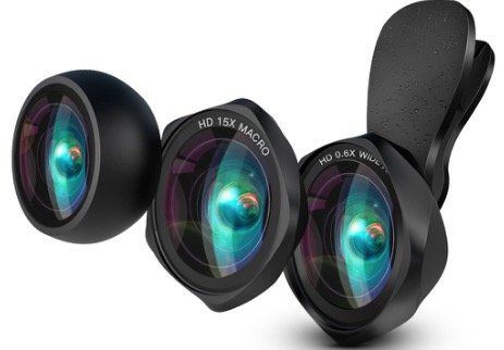 Luxsure Smartphone HD Objektiv Set mit Weitwinkel + 15x Makro + Fisheye Objektiv für 20,39€ (statt 34€)