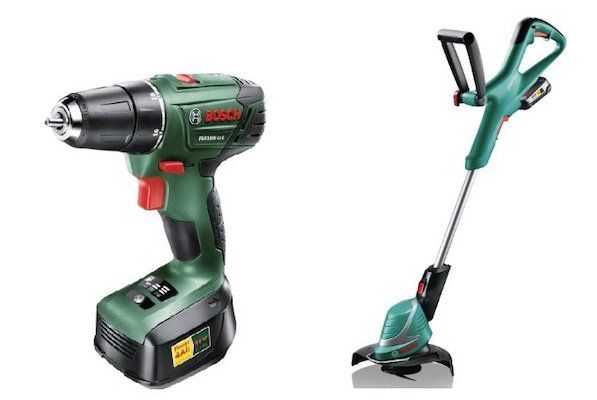 Schnell? Bosch PSR 1800 Li 2 Akkuschrauber + GrassCut 18 260 Rasentrimmer für 94€ (statt 170€)