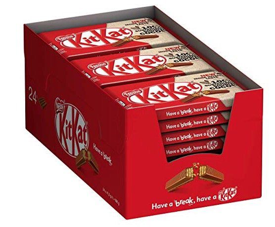 24er Pack Nestle KitKat Schoko Riegel Großpackung für 9,89€   Prime