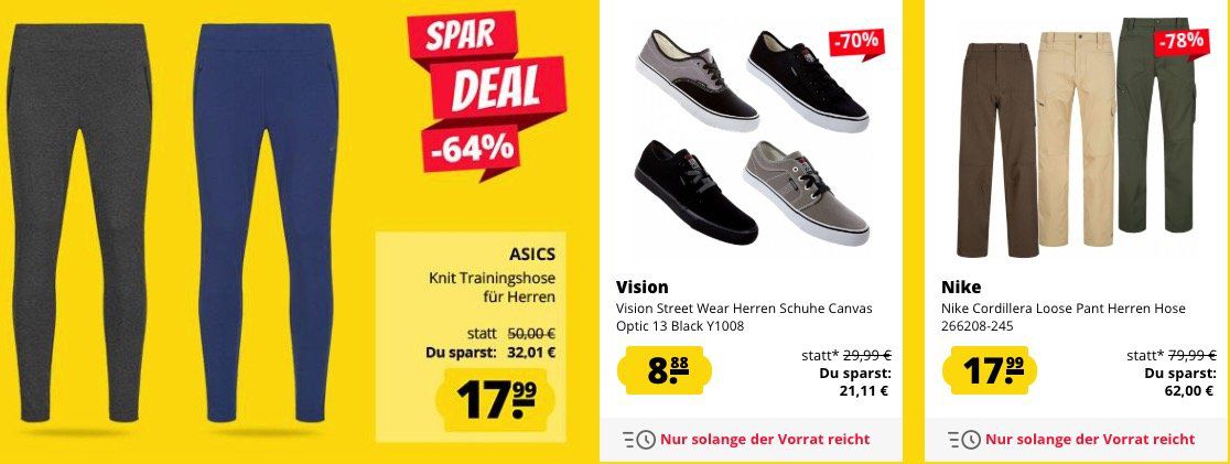 Bis 11 Uhr: SportSpar ohne Versandkosten (sonst 3,95€)   z.B. Under Armour Laufschuhe nur 11,11€ (statt 32€)