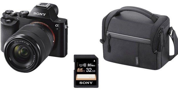 SONY Alpha 7 KB Systemkamera Kit mit 28 70 mm Objektiv + Tasche + 32GB ab 545€ (statt 712€)