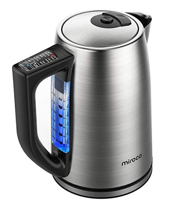 Miroco EK 003 Edelstahl LED Wasserkocher 1,7l mit 6 Temperatureinstellungen für 19,99€ (statt 40€)