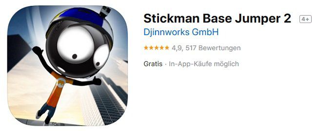 iOS: Stickman Base Jumper 2 kostenlos (statt 4,49€)