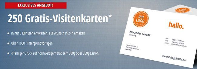 OvernightPRINTS: kostenlos 250 Visitenkarten erhalten zzgl. Versand