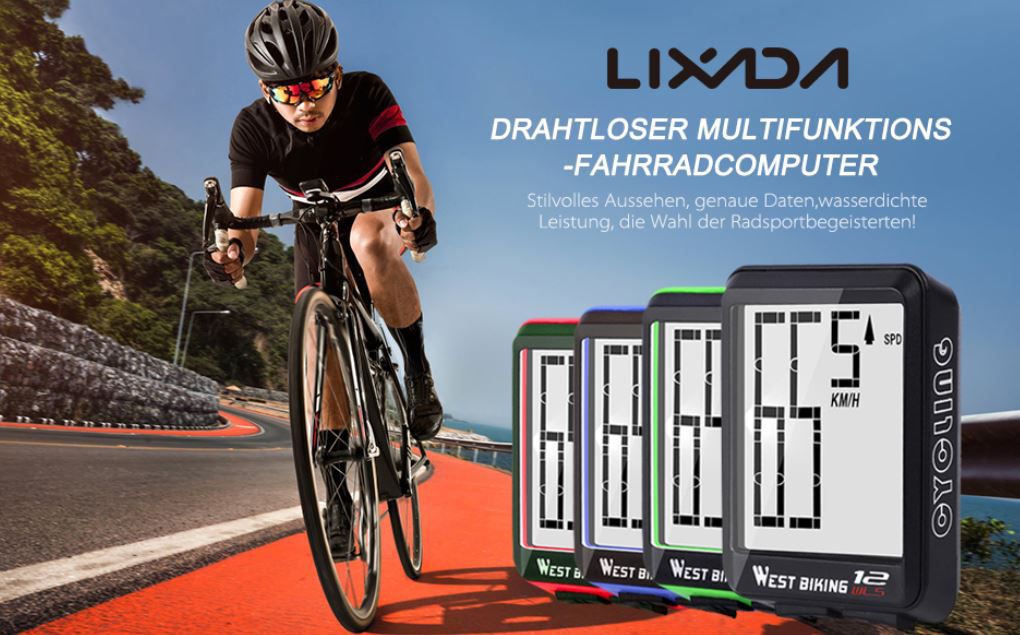 Lixada wireless Tacho  u. Fahrradcomputer wasserdicht für 10,99€ (statt 22€) Prime