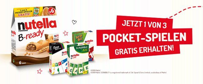 Gratis Pocketspiel mit nutella B ready