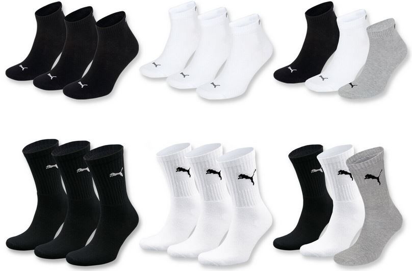 PUMA Unisex Sneaker, Quarter oder Sportsocken 18 Paar für 34,99€ (statt 42€)