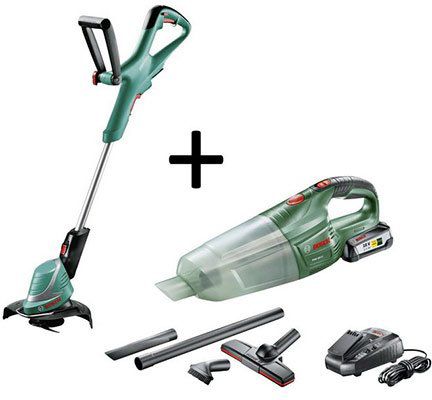 Bosch Akku Rasentrimmer + Handstaubsauger inkl. 18V 2,5Ah Akku für 99€ (statt 132€)