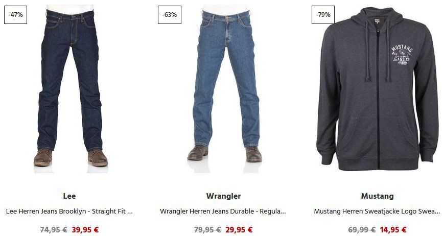 Bis  80% auf Restposten bei Jeans Direct + 33% Gutschein & keine VSK