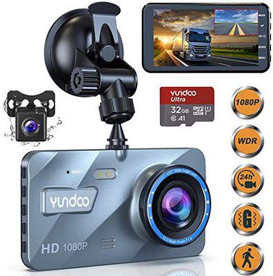 YUNDOO 1080p Dashcam mit 4 Zoll Display & 170° Weitwinkel inkl. Kamera für 29,99€ (statt 50€)