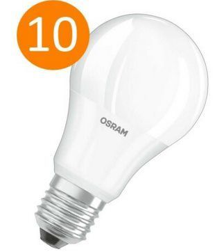 10er Pack: Osram LED VALUE A60 E27 Glühbirne mit 8,5 Watt für 17,99€ (statt 21€)