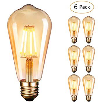 6er Pack: Edison Vintage 4W E27 LED Glühbirne für 14,99€   Prime