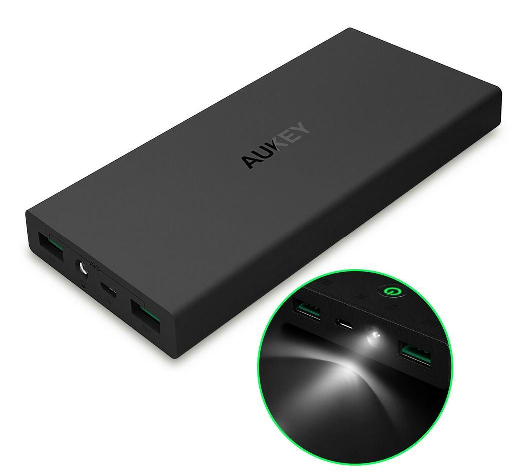 Aukey PB N27 Powerbank 16.000 mAh 2 USB Ports inkl. Taschenlampen Funktion für 14,99€ (statt 22€)