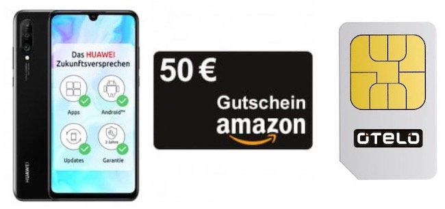 Huawei P30 lite + 50€ Amazon Gutschein für 4,99€ + Vodafone Flat mit 7GB LTE für 19,99€ mtl.