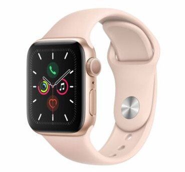 Apple Watch Series 5 GPS 40mm in Gold mit Sandrosa Sportarmand für 399,60€ (statt 427€)